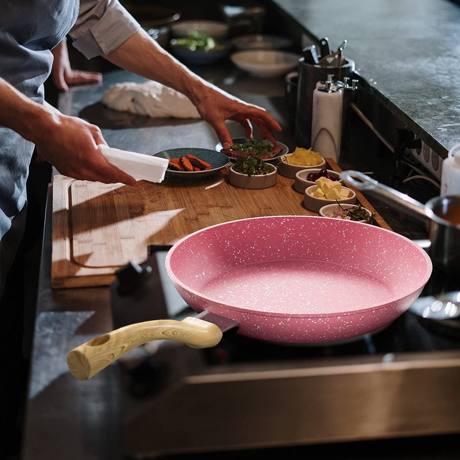 8-inch-pink-nonstick-frying-pan-small-egg-pan-skillet-even-heating-all-stove-compatible-pfoa-pfos-free-granite-stone-cookware-skillet-healthy-and-non-toxic