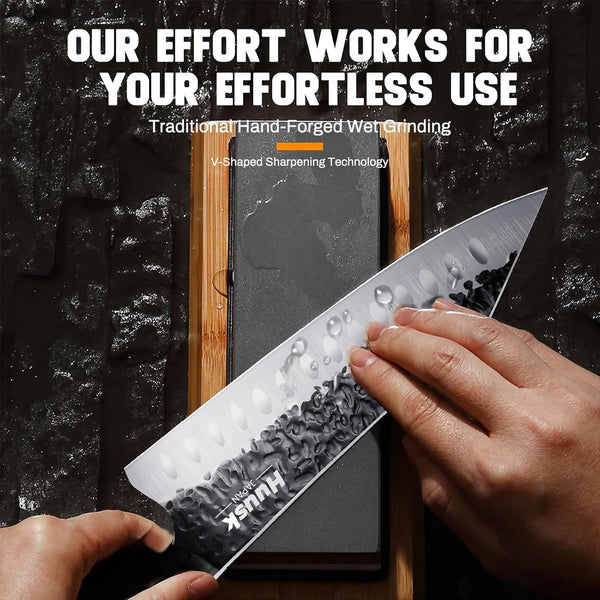 Knives from Japan Santoku Knife - Hand Forged Chef Knife for Meat Cutting - Ideal Kitchen Knife Made from a Single Piece of High Carbon Steel Christmas Gift for Men and Women4