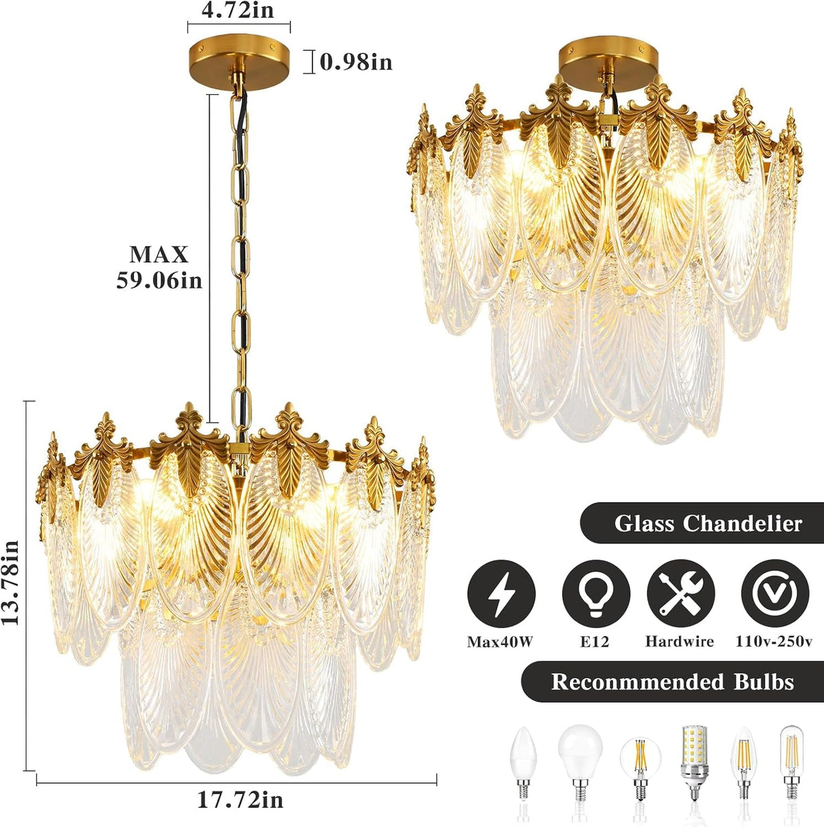 antique-chandeliers-2-layer-gold-crystal-glass-chandelier-4-light-round-pendant-light-17-7-brushed-brass-adjustable-height-applicable-to-dining-room-bedroom-living-room-foyer-kitchen-island