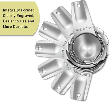 2PCS 1/2CUP (120ML, 4OZ) Measuring Cup, 18/8(304) Stainless Steel3