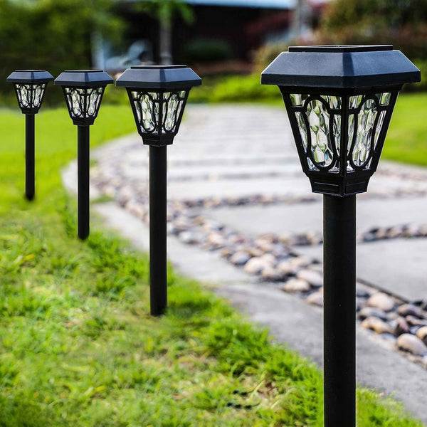 12 Pack Solar Lights with Cute Light Patten, 3 Lumens Cool White Led, for Pathway,Path, Patio, Yard, Driveway, Walkway, Lawn and Garden3