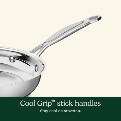 17-Piece Stainless Steel Cookware Set, Chef'S Classic Steel Collection with Pure Aluminum Core for Quick and Even Heat, Cool Grip Handles, Dishwasher Safe, 77-17N | Dishwasher-Safe Stainless Steel Pans and Pots with Riveted Handles & Aluminum Core for Even Heat, Oven Safe to 500°F, 77-17N6