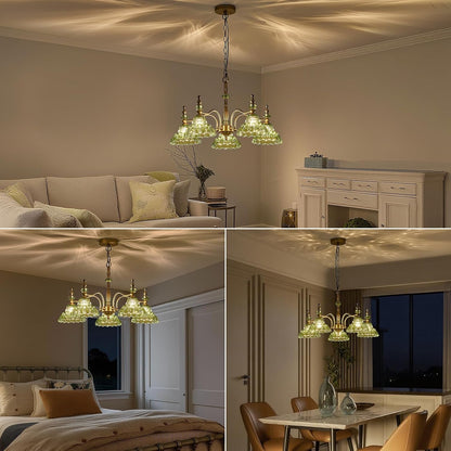 Chandeliers Light 5 Lights Chandelier Lamp Modern Pendant Lighting Fixtures Hanging Lamps for Dining Room Entryway Living Room Bedrooms Foyer Entrance Kitchen Brass and Green3