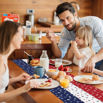 72 X 13 Inches Patriotic Table Runner, Red White and Blue Star Print American Flag Runner for 4Th of July, Memorial Day, Veterans Day, and Independence Day Table Top Kitchen Decorations6