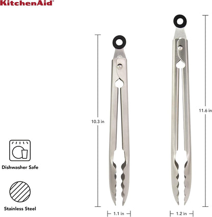 Kitchenaid Universal Utility and Serving Stainless Steel Kitchen Tongs, Set of 22