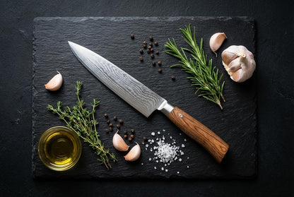 Damascus Chef Knife 8 Inch, Professional Kitchen Knife with VG10 Steel Core 67 Layers, Full Tang Cooking Knife with Ergonomic Walnut Handle, Gift Box Included8