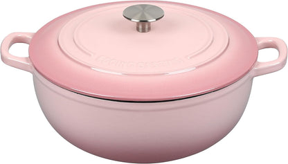 Enameled Cast Iron Dutch Oven Pot with Lid for Sourdough Bread Baking, Bread Dutch Ovens, Cooking Pots, 5 Quart, Pink1