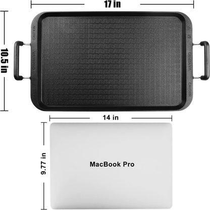 Stove Top Griddle for Gas Stove, 17" Warp-Resistant Double Burner Griddle Pan, Ceramic Nonstick Aluminum Flat Top Grill for Pancakes, Breakfast, Indoor Cooking, Camping & BBQ6