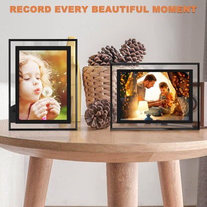 8X10 Picture Frames Set of 2, Black Glass Photo Frame, Only for Tabletop Display, Gift Picture Frame, Horizontally or Vertically (8X10, Black)4