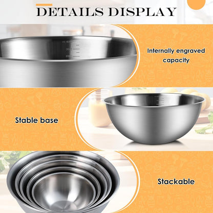 Stainless Steel Mixing Bowls, Set of 54