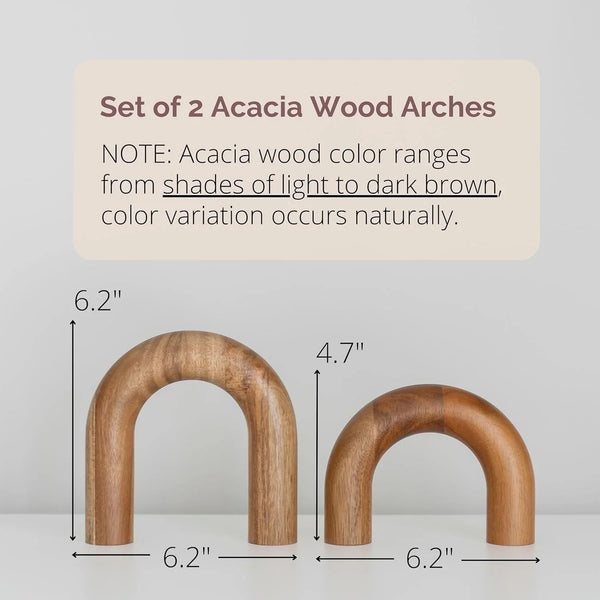 Wood Arch Bookshelf Decor - Modern Shelf Decor Accents, Decorative Objects for Coffee Table, Entryway Table Sculptures, Minimalist Home Decorations for TV Console, Built in Shelves and Mantle5
