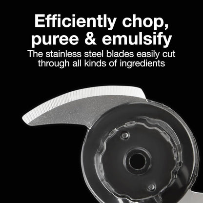 Durable Electric Vegetable Chopper & Mini Food Processor | 1.5 Cup Bowl | Pulse Speed Control for Chopping, Puree & Emulsify | Stainless Steel Blades | Dishwasher Safe | Black | 72507J3