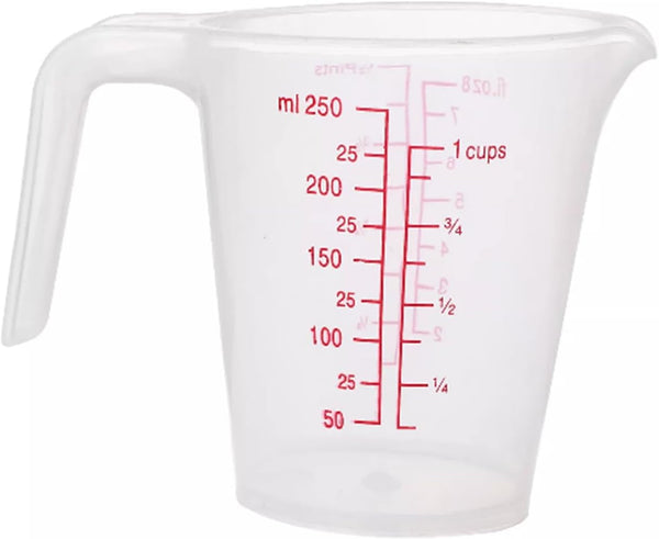 Plastic Measuring Cup 2Pcs 250ML Measuring Mug 8/16Oz with Handle Graduated Pitcher for Baking Flour Oil Powder Cooking Kitchen Measure Container Stackable (250Ml/0.06Gal)7
