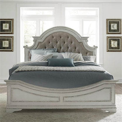 Liberty Furniture Industries Magnolia Manor King Upholstered Bed, White3
