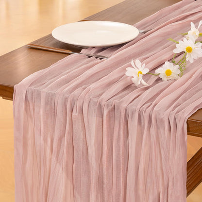 Pink Cheesecloth Table Runner Fall Boho Wedding Birthday Party Home Decor | Dusty Pink Rustic Gauze 10FT 120In Cheese Cloth Sheer Farmhouse Dining Runner for Baby Shower Bridal Holiday Decorations1