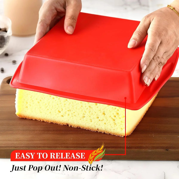 Silicone Square Brownie Pan 2 Pack, 8X8 Baking Pan for Brownies, Cakes, Bread, Pie & Lasagna4