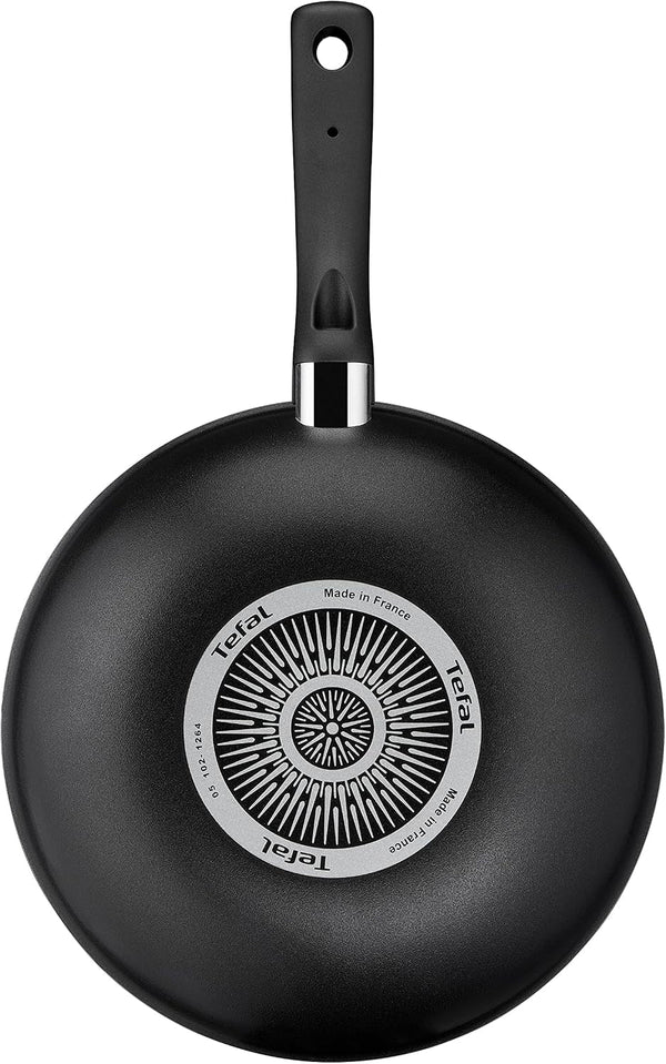 Tefal C38819 Hard Titanium Essential Wok Pan 28 Cm | Non-Stick Coating with Titanium Particles | Thermal Signal Temperature Indicator | Dishwasher Safe | Made in France | Black3