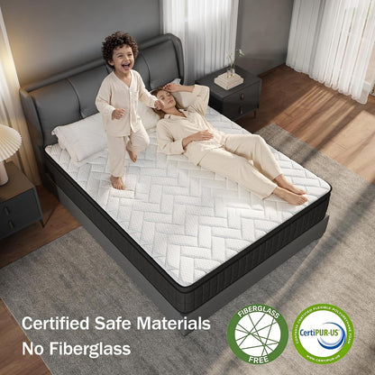Twin Mattress 12 Inch, Memory Foam Hybrid Pocket Spring Medium Firm in a Box, Cooling Breathable Bedding for Home Bedroom（12 Twin）8