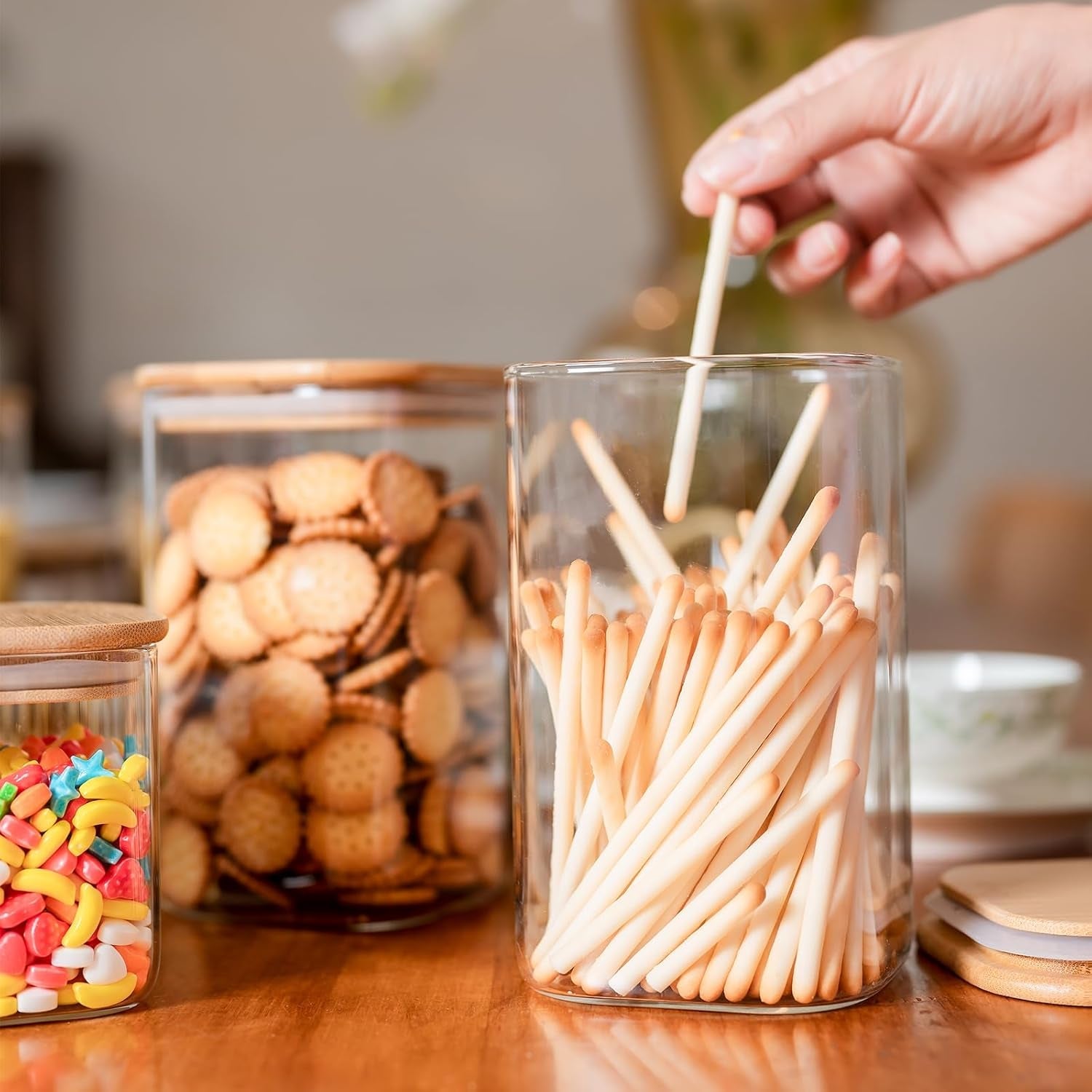 6-pack-glass-food-storage-jars-37-oz-glass-storage-containers-clear-glass-food-canister-with-bamboo-lid-airtight-for-serving-tea-coffee-flour-sugar-candy-cookie-spice-and-more-square