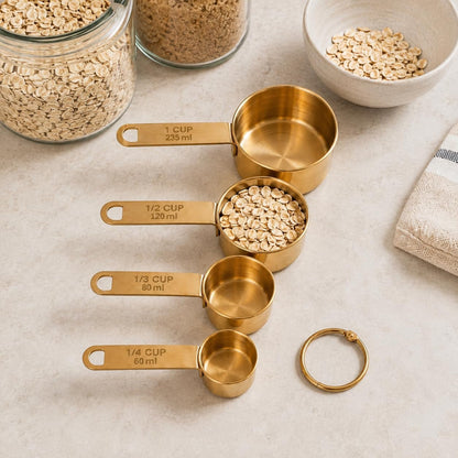 Stainless Steel Metal Measuring Cups, Gold Finish6