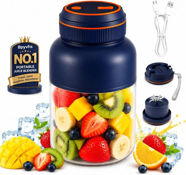 Portable Wireless Juicer Cup 45OZ Rechargeable Cordless Blender | 38 Blade Cutting System USB Charging Double Lid Design Smoothies Protein Shakes Fruits Vegetables Travel Use1