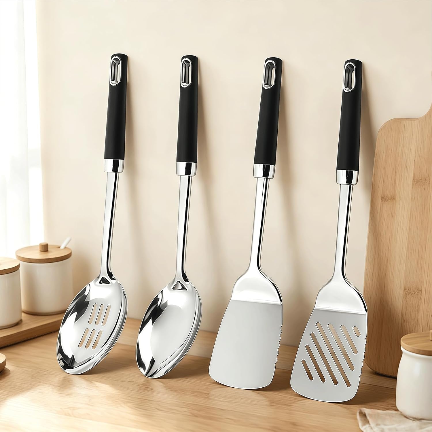 4pcs-stainless-steel-cooking-spatula-spoon-set-metal-cooking-utensils-set-with-anti-scald-handle-heat-resistant-kitchen-utensils-set-with-turners-serving-spoon-ladle-skimmer-pasta-server