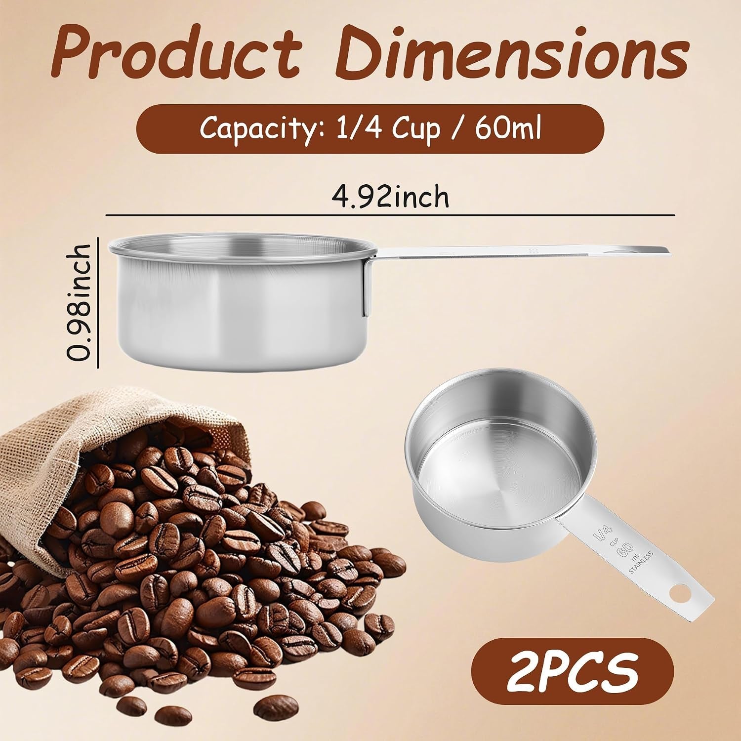 2-pcs-1-4-cup-measuring-scoop-2-oz-stainless-steel-scoop