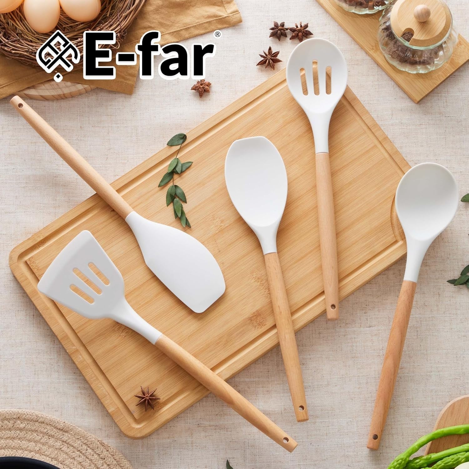silicone-cooking-utensils-set-with-heat-resistant-wood-handle-10pcs
