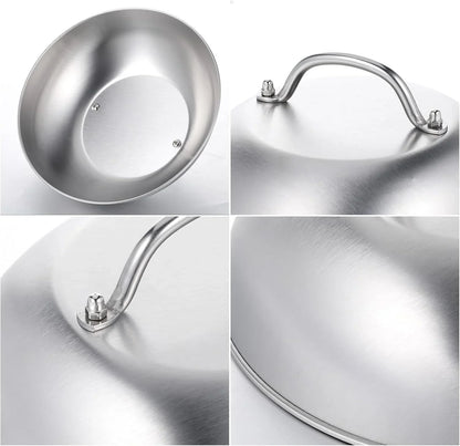 2 Pcs 9 Inch Stainless Steel Griddle Melting Cheese Dome Wok Lids- Commercial Grade Basting and Steaming Cover- Best for Use in Flat Top Grills3