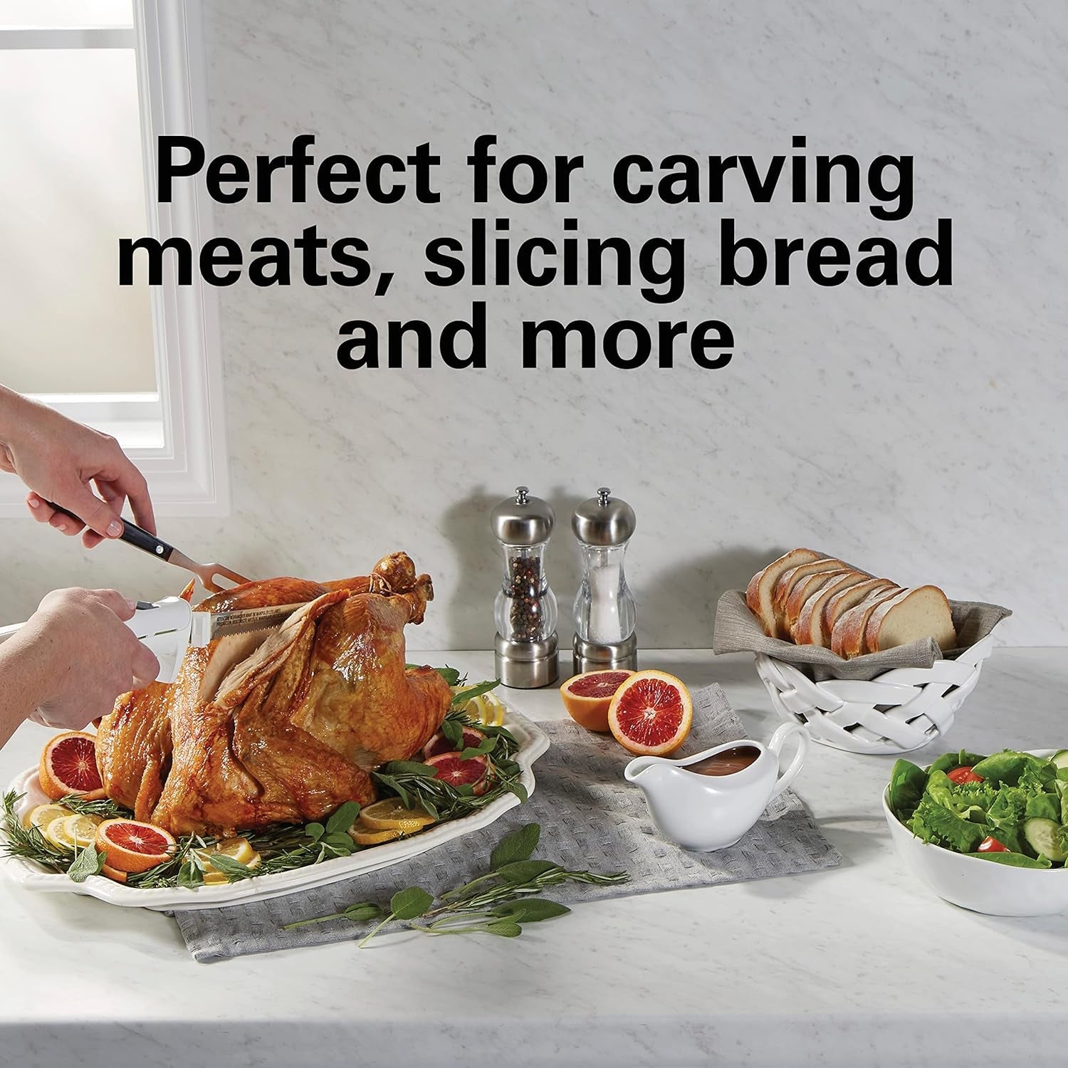 electric-knife-set-for-carving-meats-poultry-bread-crafting-foam-more-reciprocating-serrated-stainless-steel-blades-ergonomic-design-storage-case-fork-included-5-foot-cord