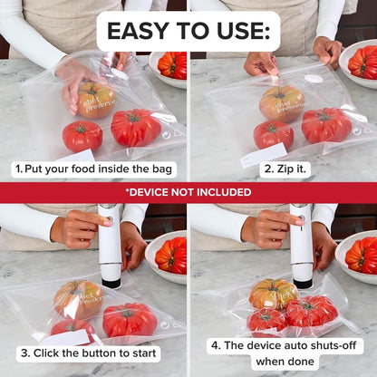 Reusable Vacuum Sealer Bags for Food - 30 Bpa-Free Small (8 X 10 In) Food Storage Bags, Freezer, Microwave - Odor-Resistant, Leak-Proof - Compatible with  Vacuum Sealers5