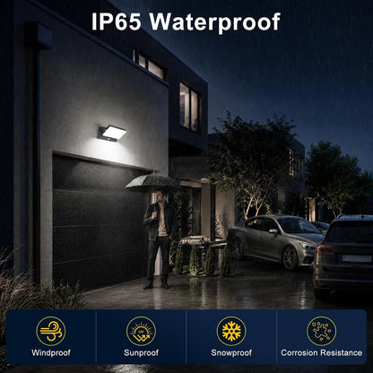 60W Motion Sensor Outdoor Wall Lights 360° Rotatable LED Panel 5000K6