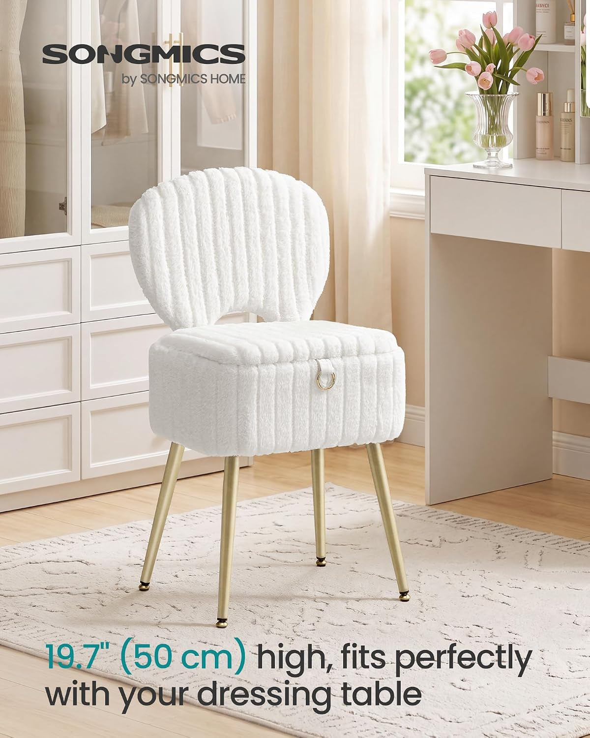 songmics-vanity-chair-makeup-stool-with-folding-backrest-plush-padded-dressing-table-stool-17-1-x-13-x-32-1-inch-for-bedroom-dressing-room-black-glamor-collection-ulom532wd01