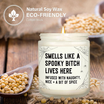 Funny Spooky Gifts for Women, Witchy Halloween Decorations Candle4