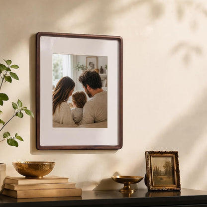 11X14 Picture Frame, Solid Walnut Wood Frame,Matted to 8X10 Photos7
