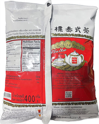 Number-One Chatramue Original Thai Iced Tea Mix 400G Bag, Pack of 22