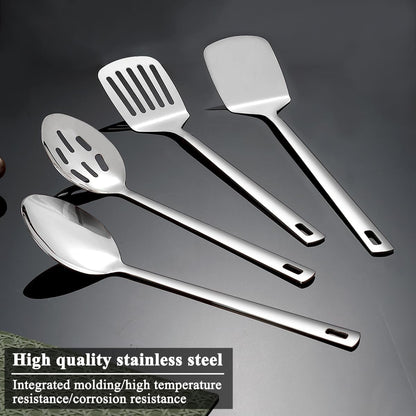 Stainless Steel Kitchen Utensils Set 4Pcs, Cooking Utensils Set, Kitchen Tools Spatulas Set, Cooking Spoons, Home Essentials Kitchen Gadgets Accessories3