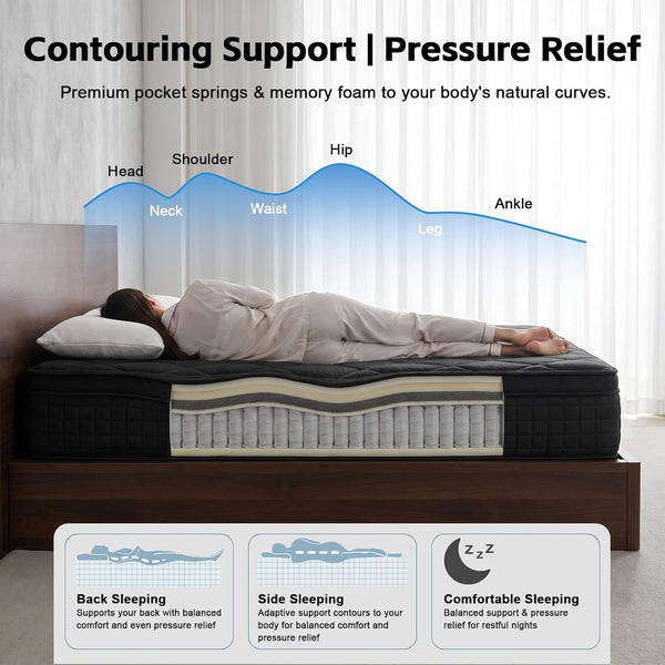 14 Inch Full Size Mattress, Hybrid Memory Foam Mattress10