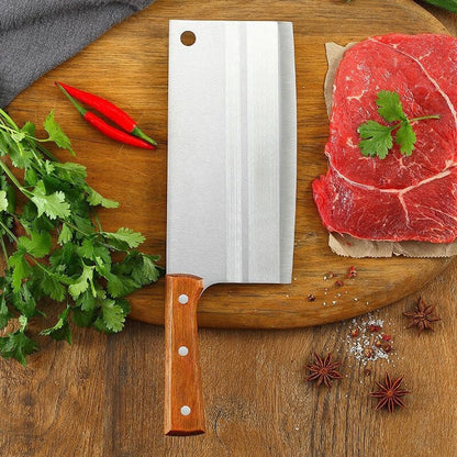 Meat Cleaver,Cleaver Knife 7.5 Inch Butcher Knife Cleaver Meat Knife Wood Handle Knife Vegetable Cutting Cooking Knife5