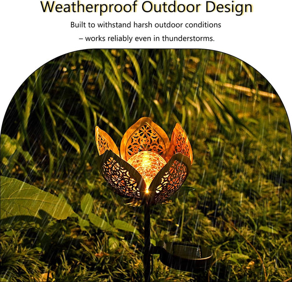 Solar Lights Outdoor Garden Decor, LED Lotus Flower Lamp5