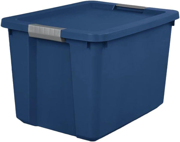 Large Storage Bin, 20 Gallon Plastic Storage Tote with Latch Lid and Grip Handle, Stackable Container for Household, Garage, Basement, or Outdoor, Blue1