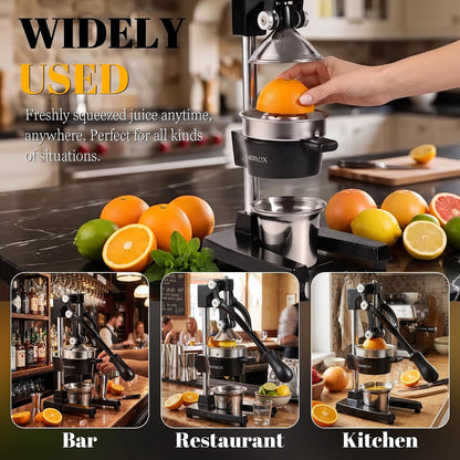 Manual Cast Iron Lemon Squeezer, Black Citrus Juicer | Detachable Cone, Free Stainless Steel Cup, Extracts Juice from Lemons, Oranges and Grapefruits, Easy to Clean7