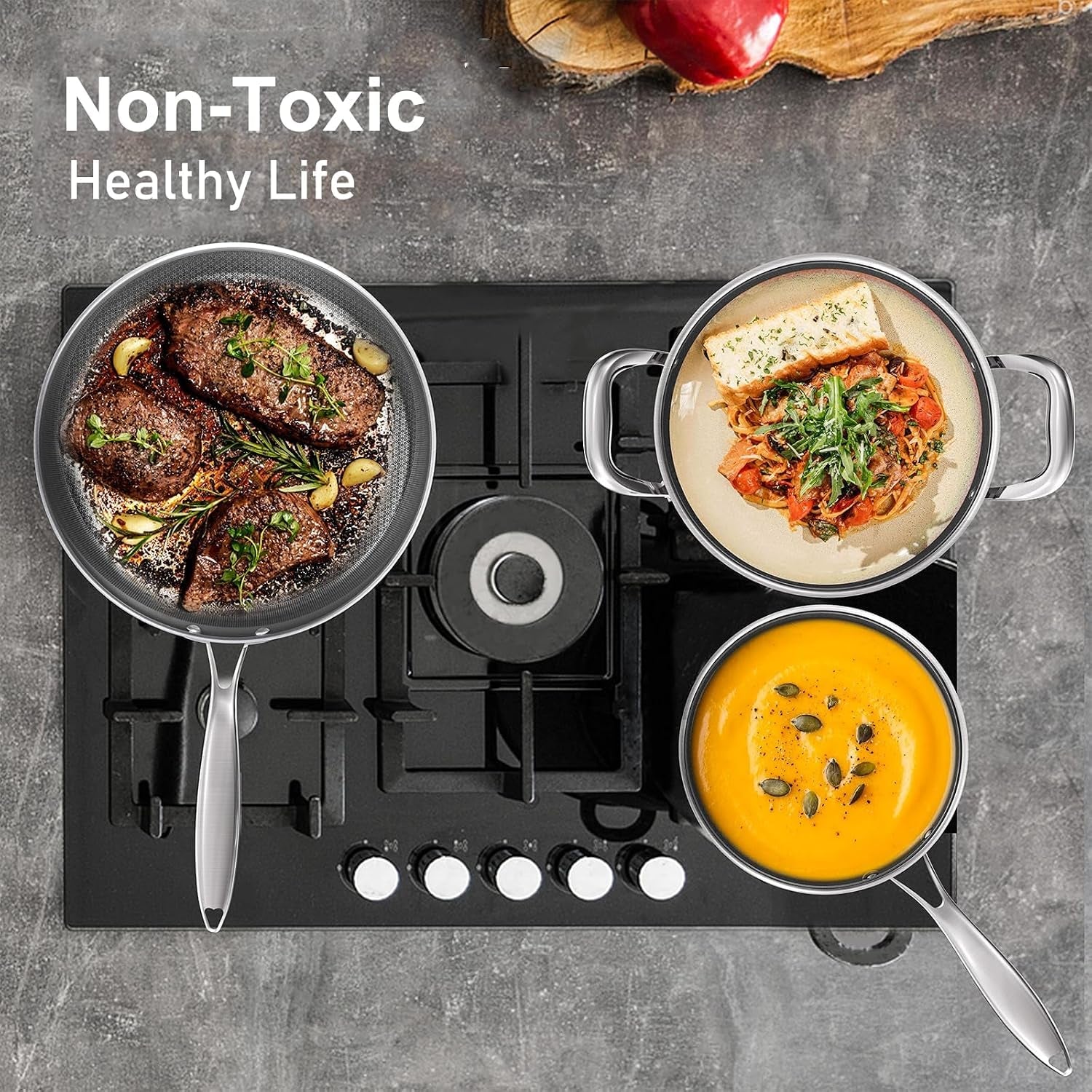 hybrid-stainless-steel-cookware-set-7pcs-pots-and-pans-set-non-stick-non-toxic-induction-compatile-oven-and-dishwasher-safe-pfoa-free-stay-cool-handles