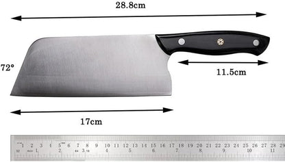 Meat Cleaver, 7 Inch Slicing Knife 9Cr18Mov 3 Layers Clad Steel Blade Kitchen Knives Wooden Handle Handmade Cooking Tools2