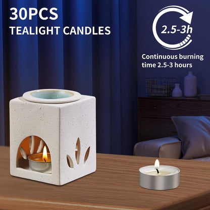 '- Tea Light Candles 30 Pack – Unscented Long Lasting 2.5 Hour Burn – White Smokeless Tealights for Decoration, Holiday, Party, Wedding, Home Use2