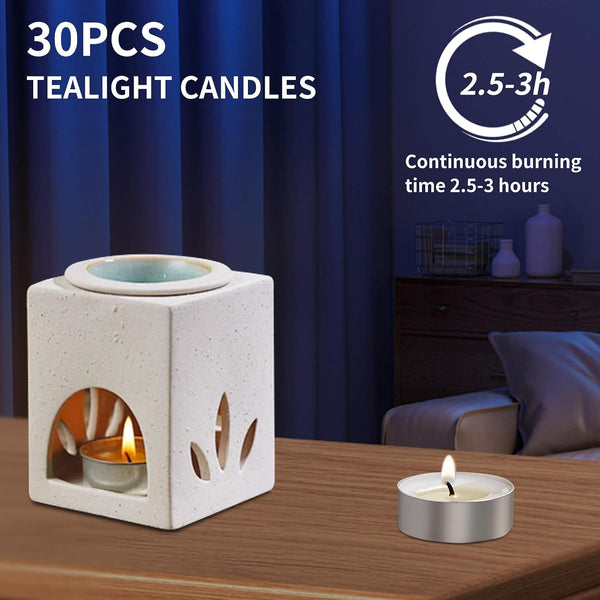 '- Tea Light Candles 30 Pack – Unscented Long Lasting 2.5 Hour Burn – White Smokeless Tealights for Decoration, Holiday, Party, Wedding, Home Use2