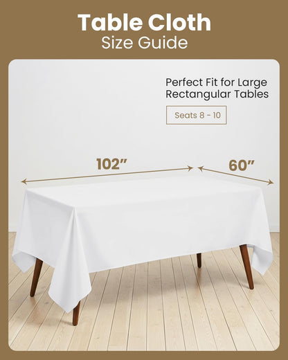 Rectangle Table Cloth 2 Pack [60X102 Inches, White]2