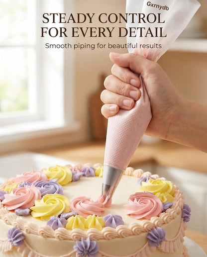 100 Pcs 12 Inch Piping Bags Disposable, Thickened Anti-Burst Pastry Bags for Thick Icing, Non-Slip Cake Decorating Bags for Cookies, Cupcakes and Royal Icing - Food Grade & BPA Free6