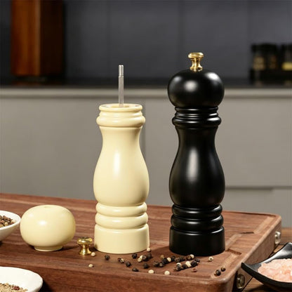 Classic Wooden Pepper Mill, Manual Salt and Pepper Grinder with Gold Adjustment Knob, Adjustable Ceramic Grinding Mechanism5