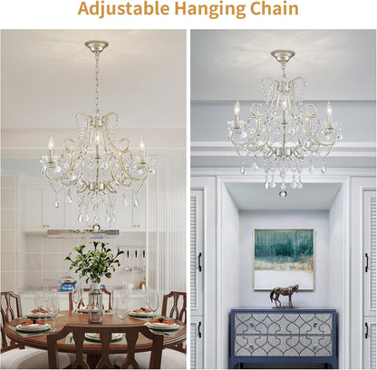 K9 Crystal Gold Chandelier and Nickel Finish Modern Chandelier for Dining Room Light Fixture Living Room Bedroom9